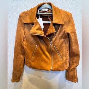 Reverof size medium washable motorcycle jacket faux suede